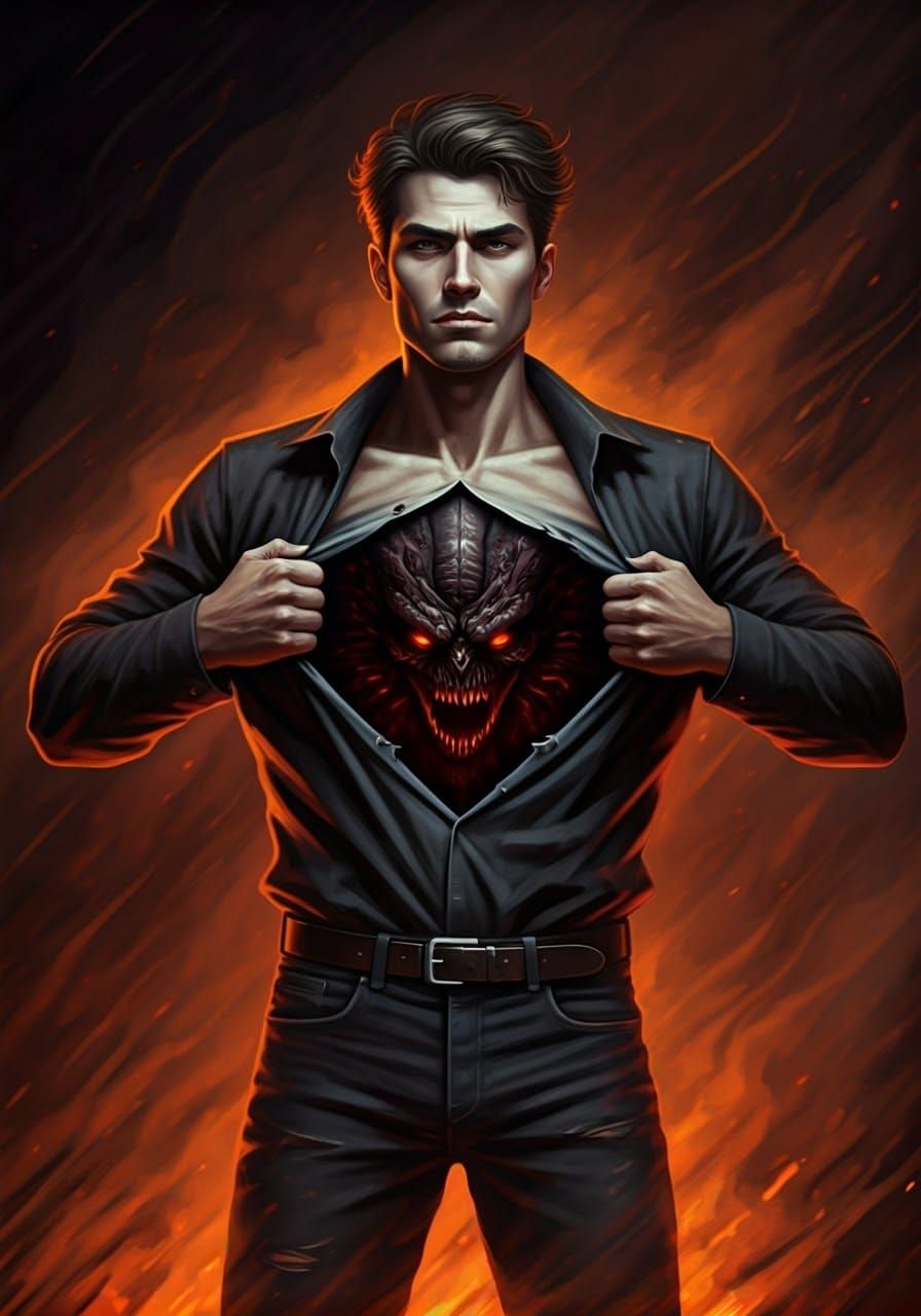 Sinister Demon Emerges in Dark Fantasy Art