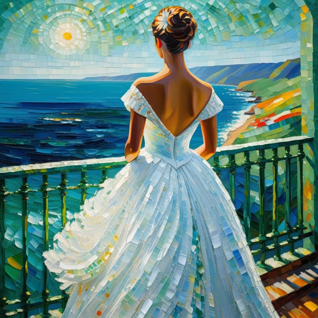 Woman in White Dress: Expressionist Impasto Painting