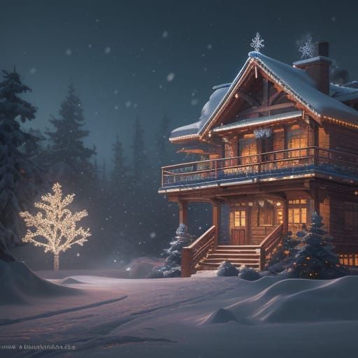 Whimsical Winter Wonderland in Anime-Style 8K