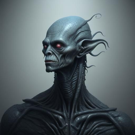Lovecraftian Alien Deep One Creature in 3D
