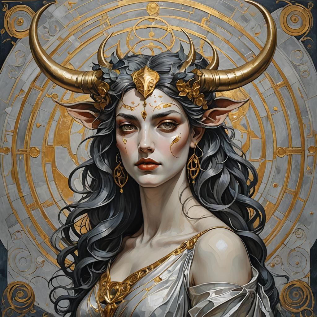 Taurus Goddess: A Surreal Gothic Masterpiece