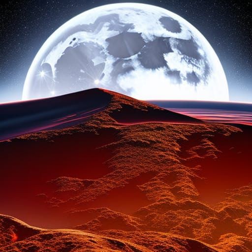 Glassy Moon Filled with Red Wine