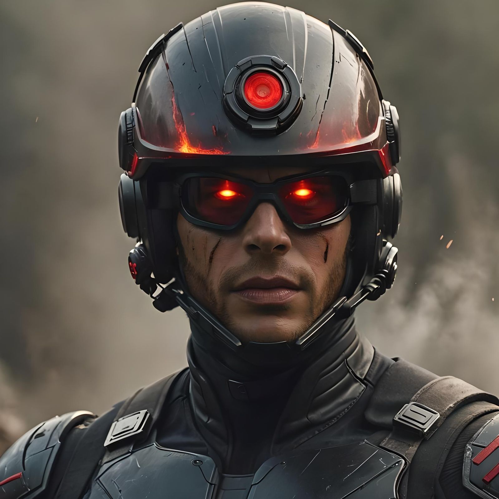 Cyclops Close-Up: Red Energy Flares from Visor