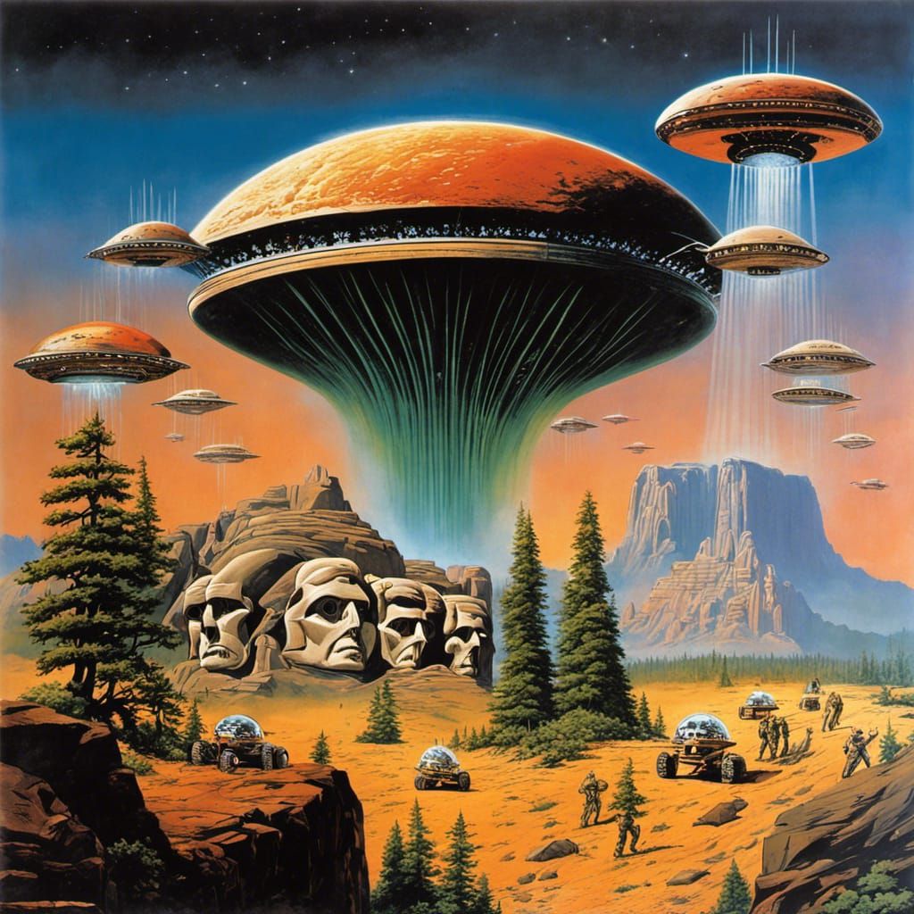 Mars Attacks Mount Rushmore