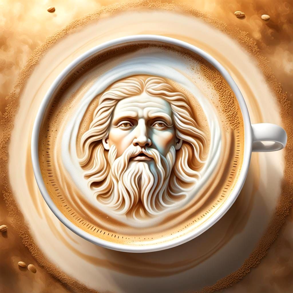 Latte Art: Vitruvian Man in Coffee Foam