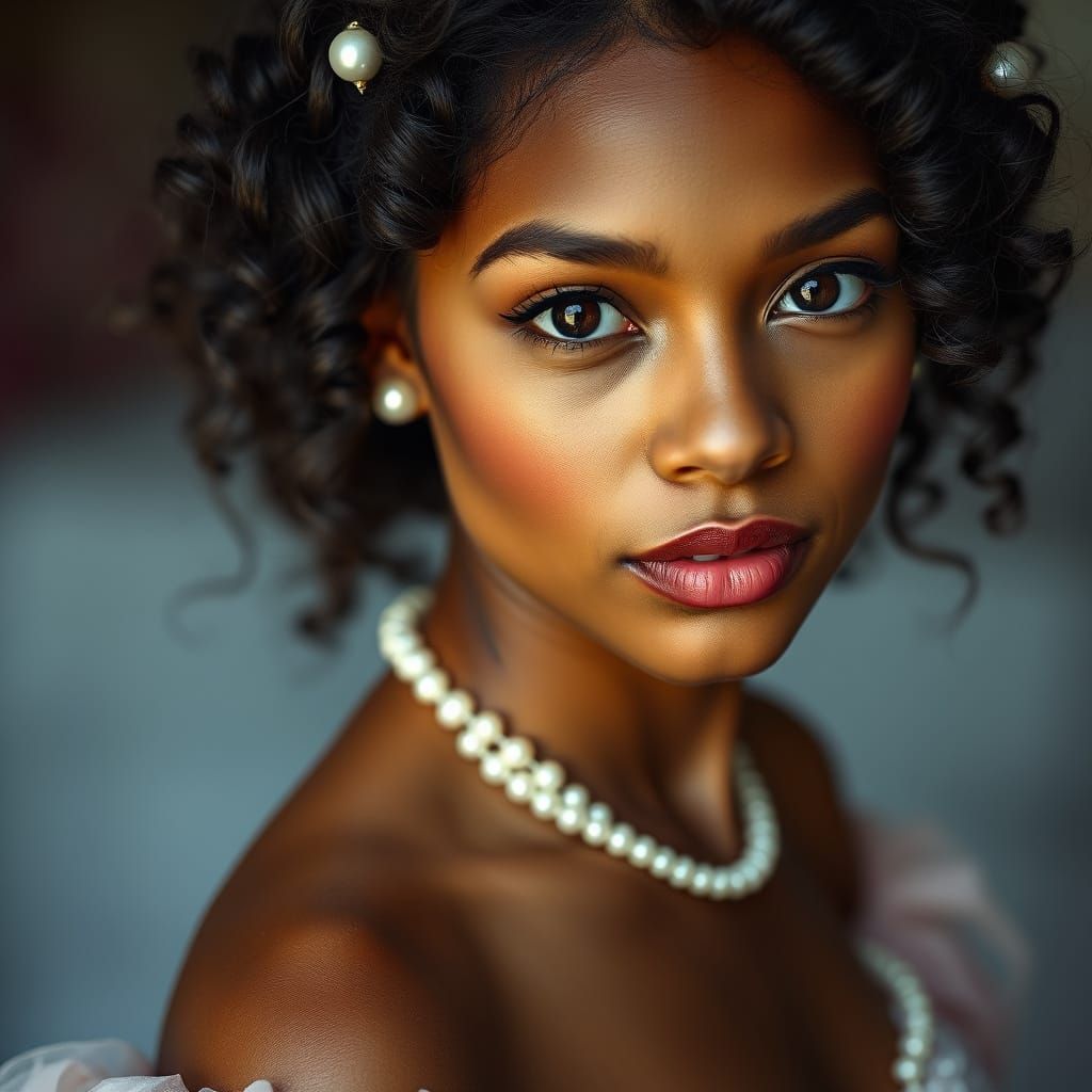 Elegant Princess Portrait with Pearl Embellishments
