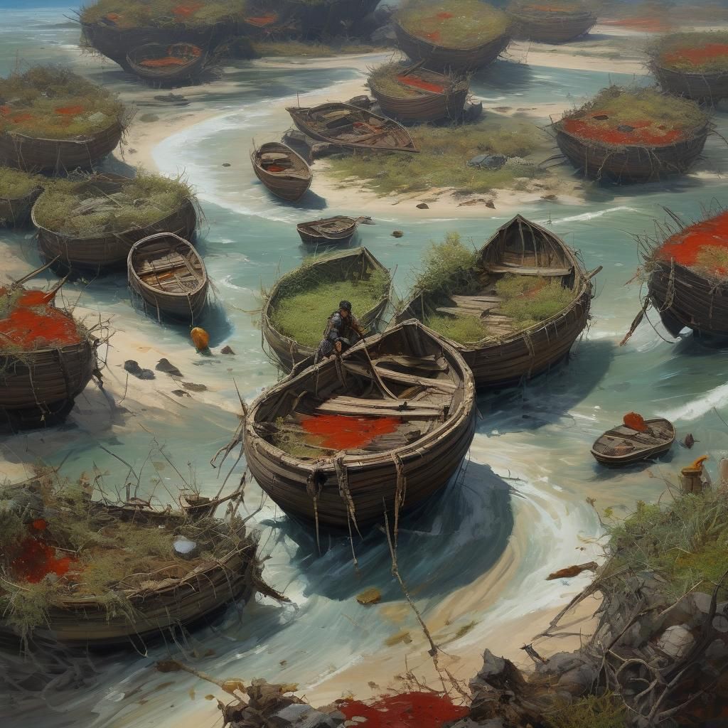 Surreal Landscape of Death in Oil Painting