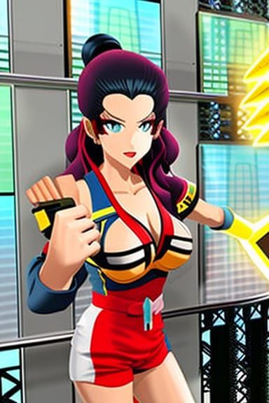 Anime Portrait of Heather Langenkamp in Streets of Rage Styl...