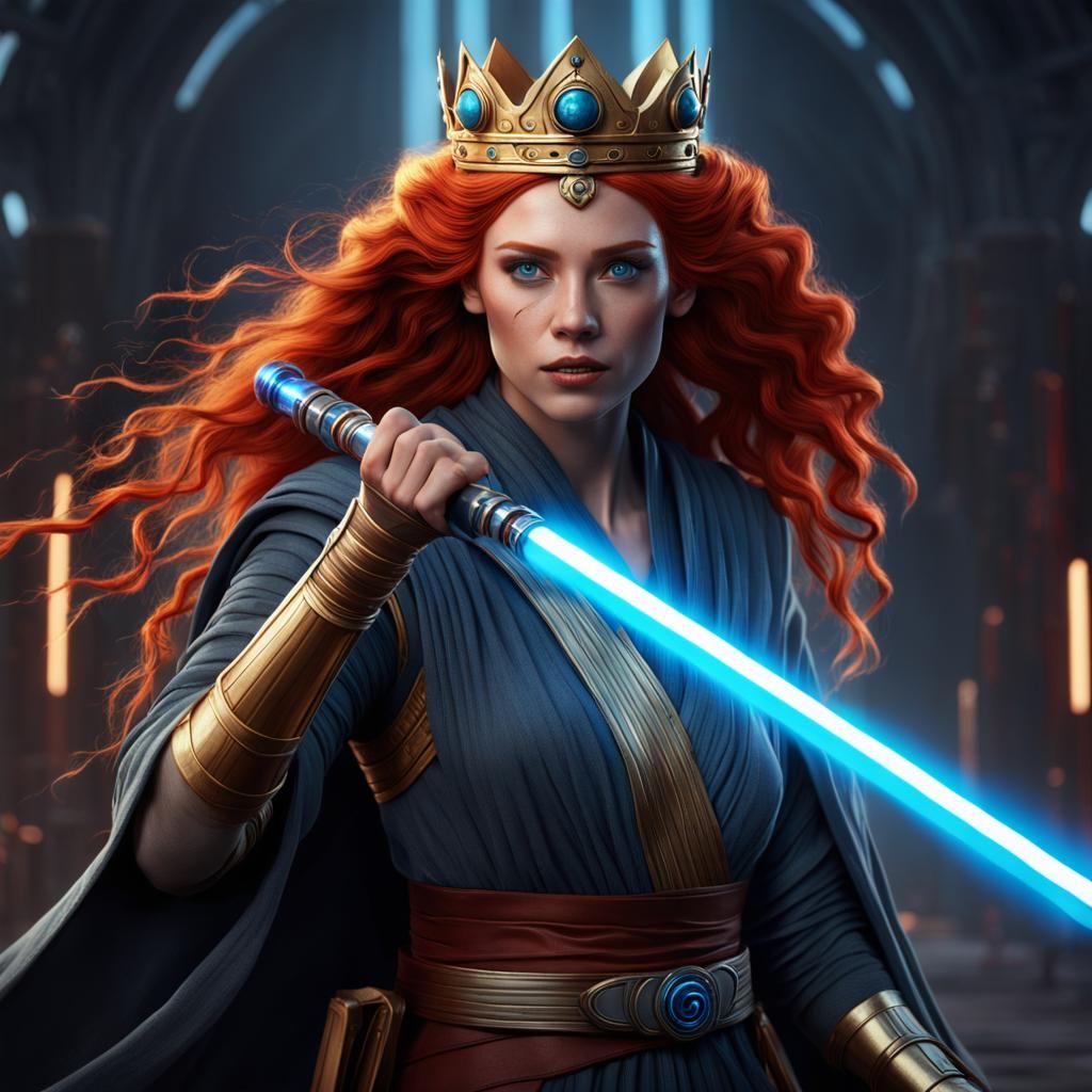 Jedi Queen Allana Solo with Blue Lightsaber