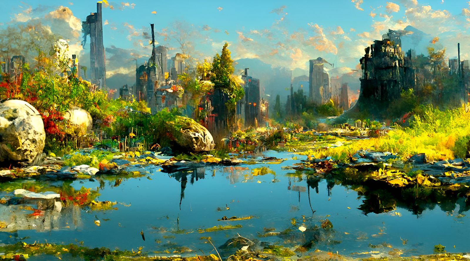 Post-Apocalyptic Metropolis Landscape by Ivan Shishkin