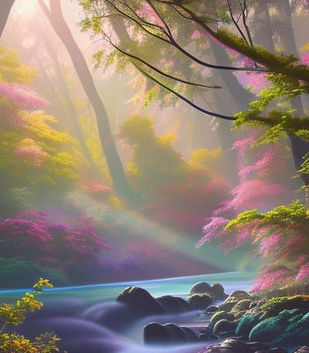 Glowing Phosphorescent Crystal in Digital Landscape Art