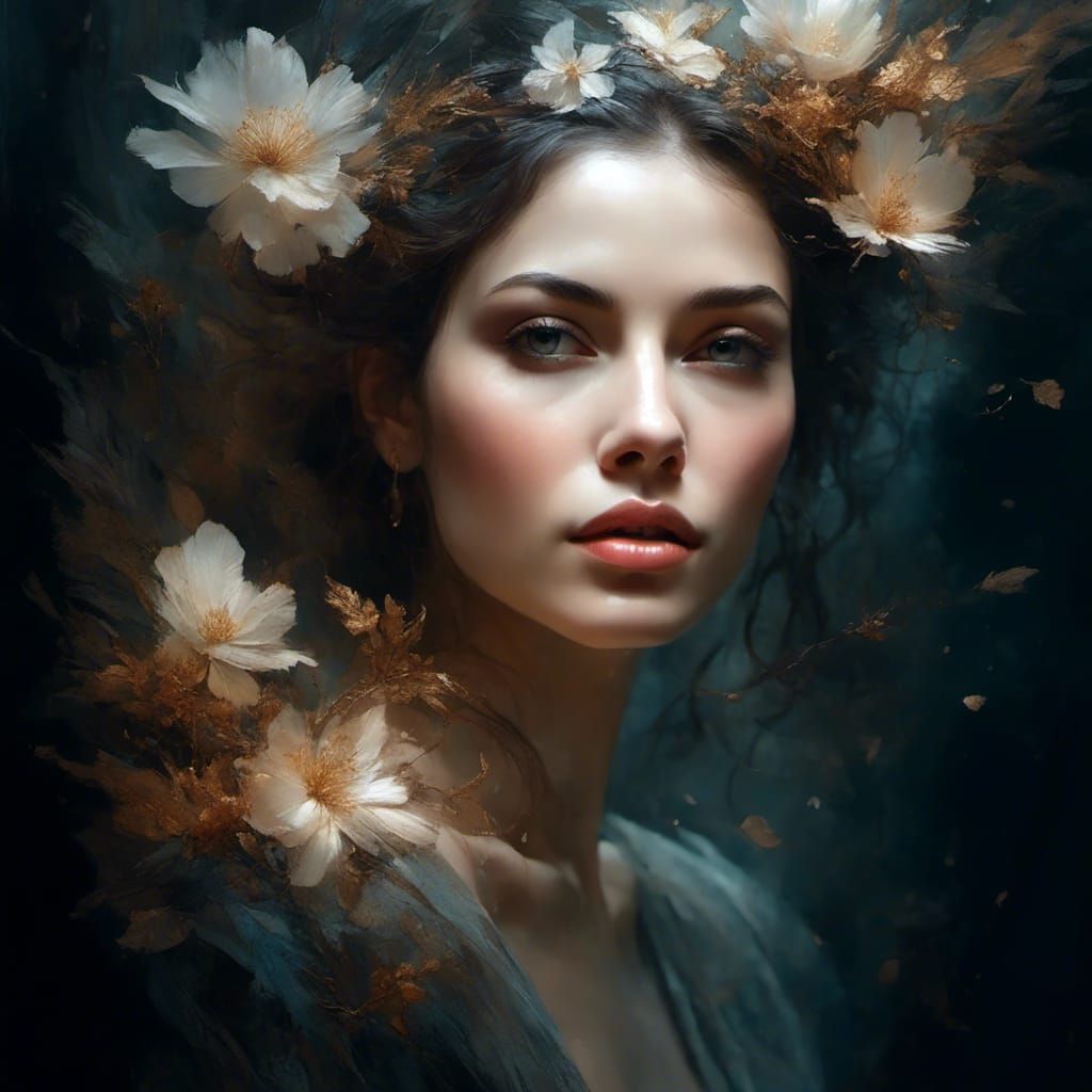 Unique Double Exposure Female Portrait