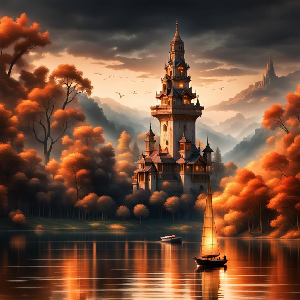 Ethereal Tower Rises in Soft, Cinematic Light