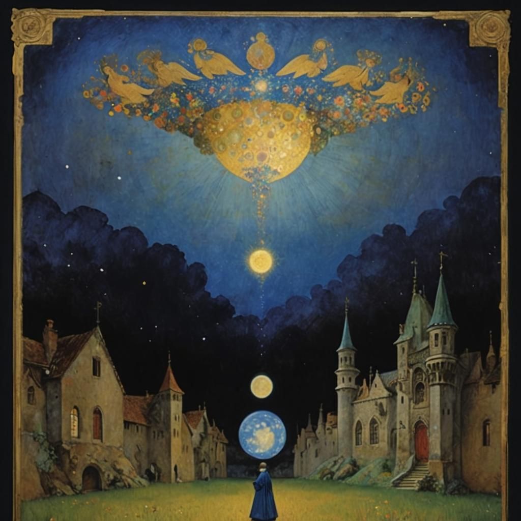 Whimsical Finnish Night Sky with Shooting Star