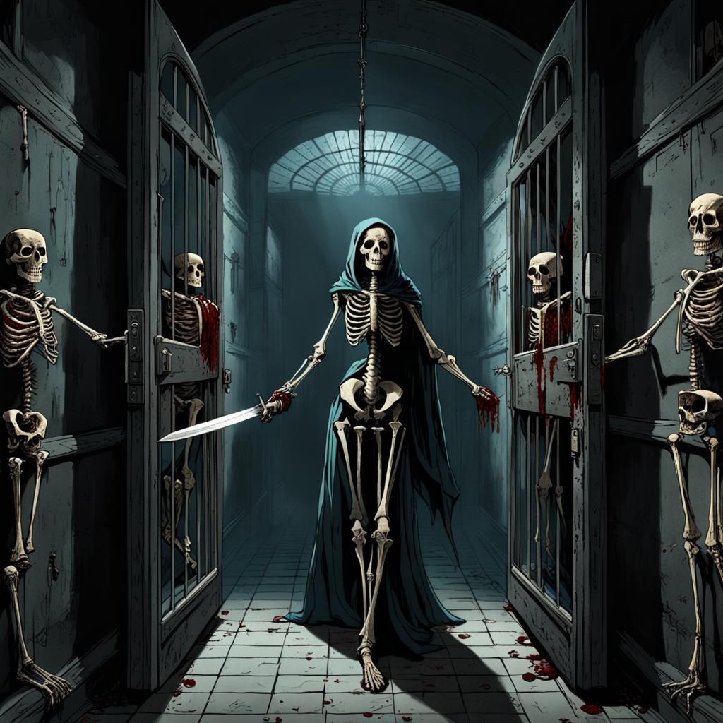 Endless Hallway of Horror with Bloody Knife