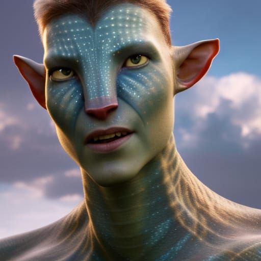 Pale Na'vi Portrait in Photorealistic Style
