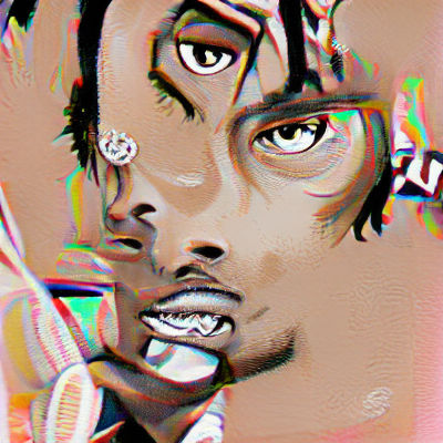 Playboi Carti Portrait in Manga Style
