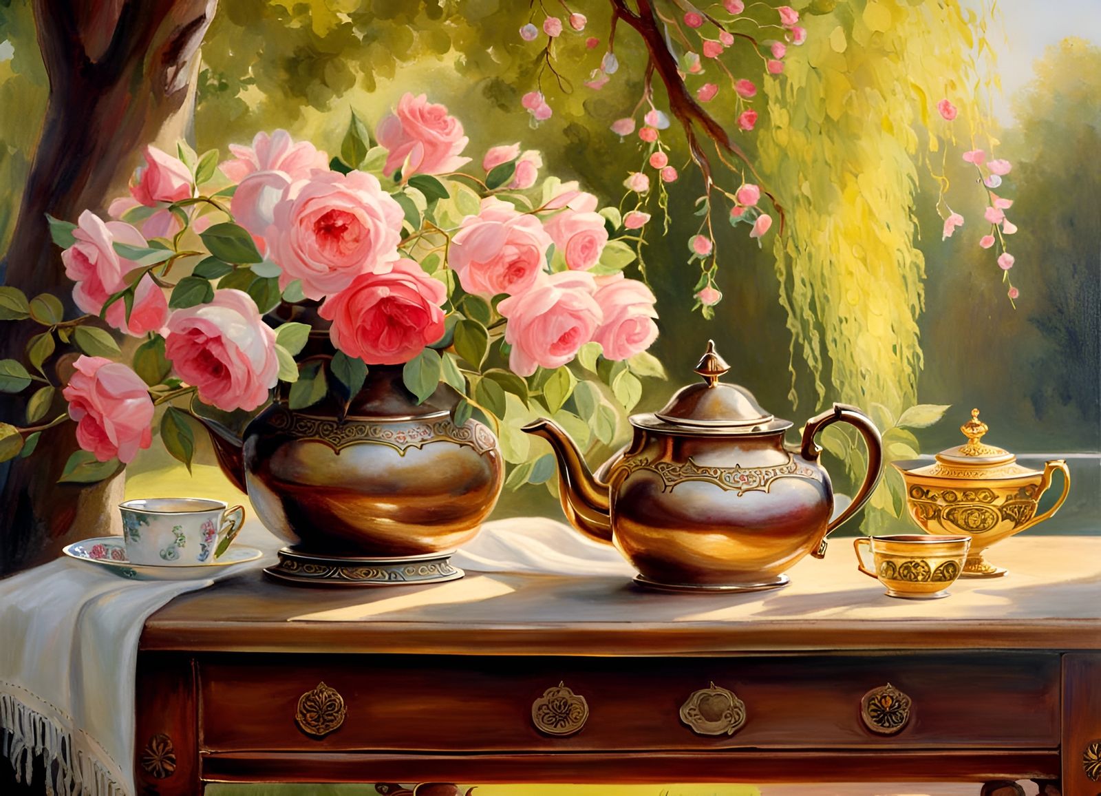 Rose Teapot Centerpiece