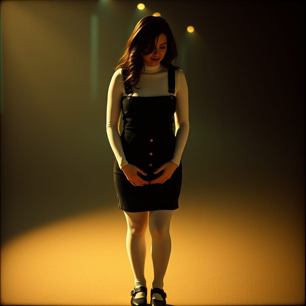 Sultry Woman in Vintage-Inspired Chic