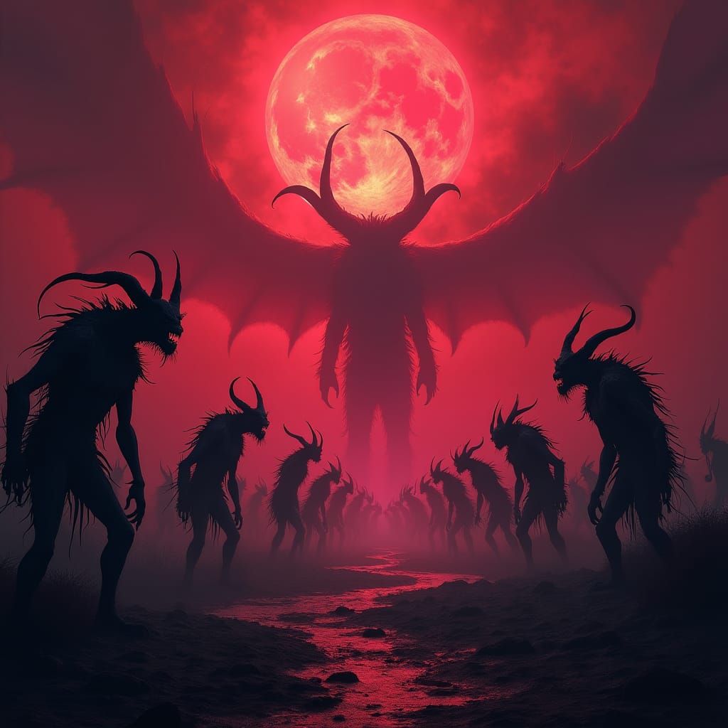 Demons in a Fiery Underworld Realm