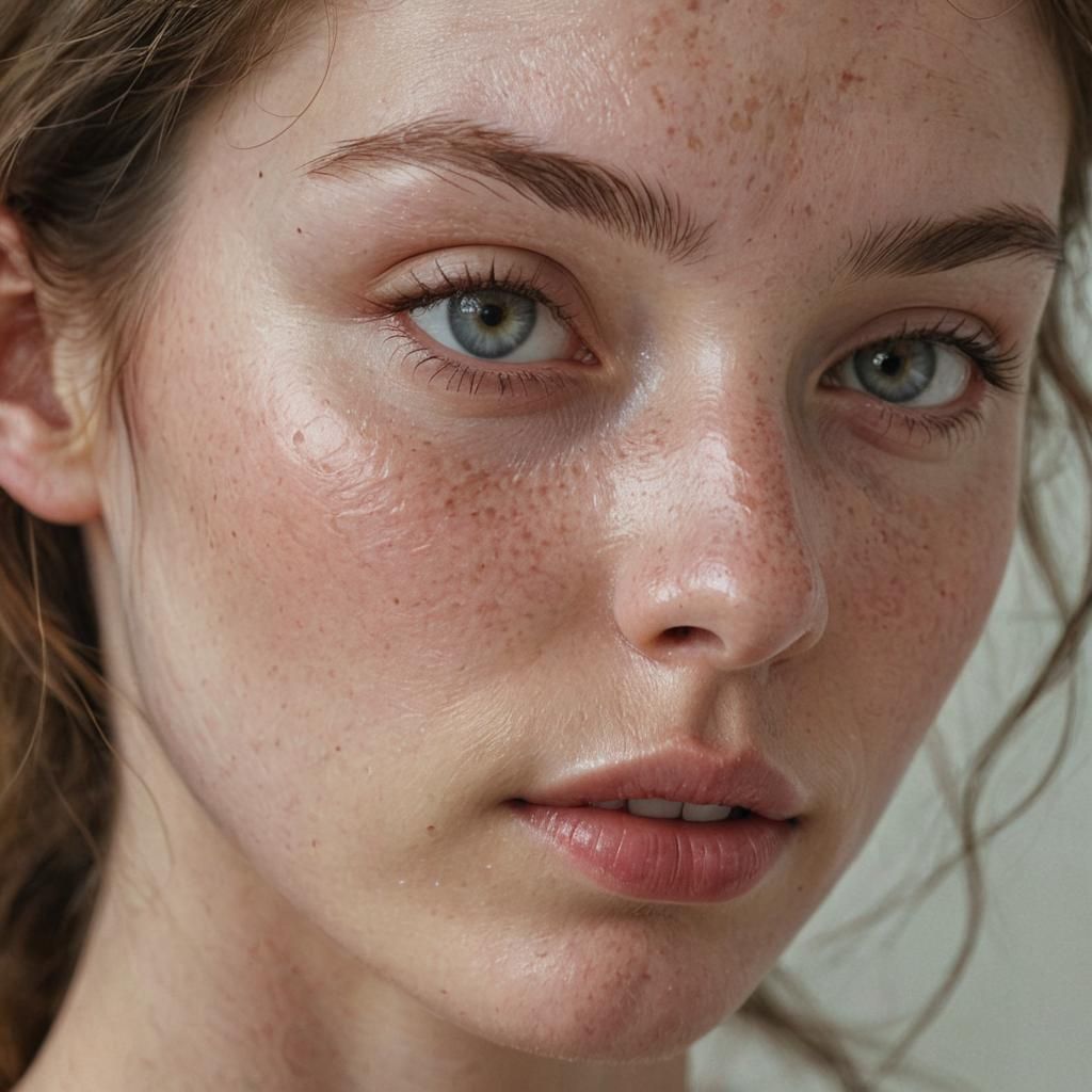 Photorealistic Portrait of a Young Woman in Gentle Light