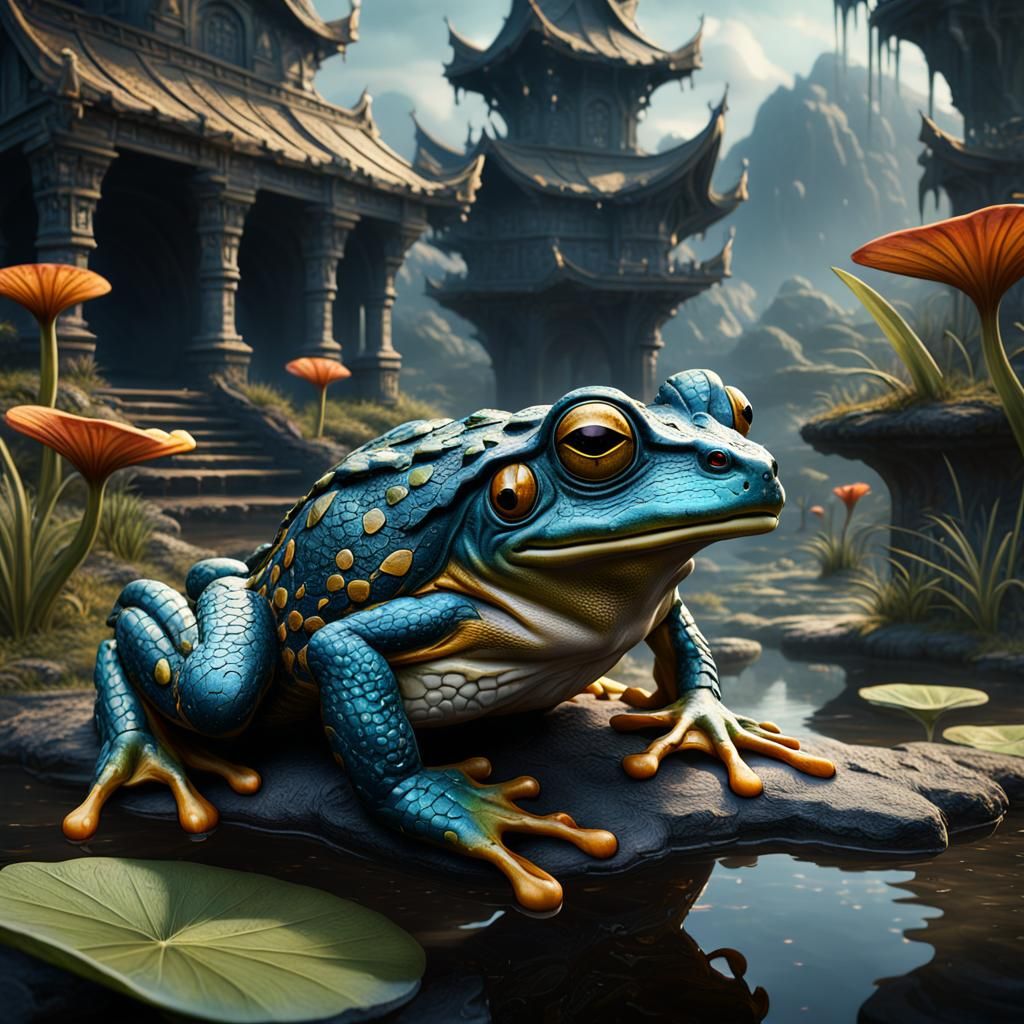 Fantastical Crocodile Frog Concept Art