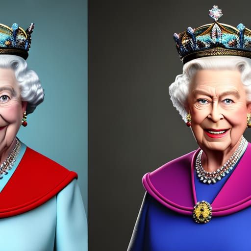 Detailed Caricature of Queen Elizabeth II