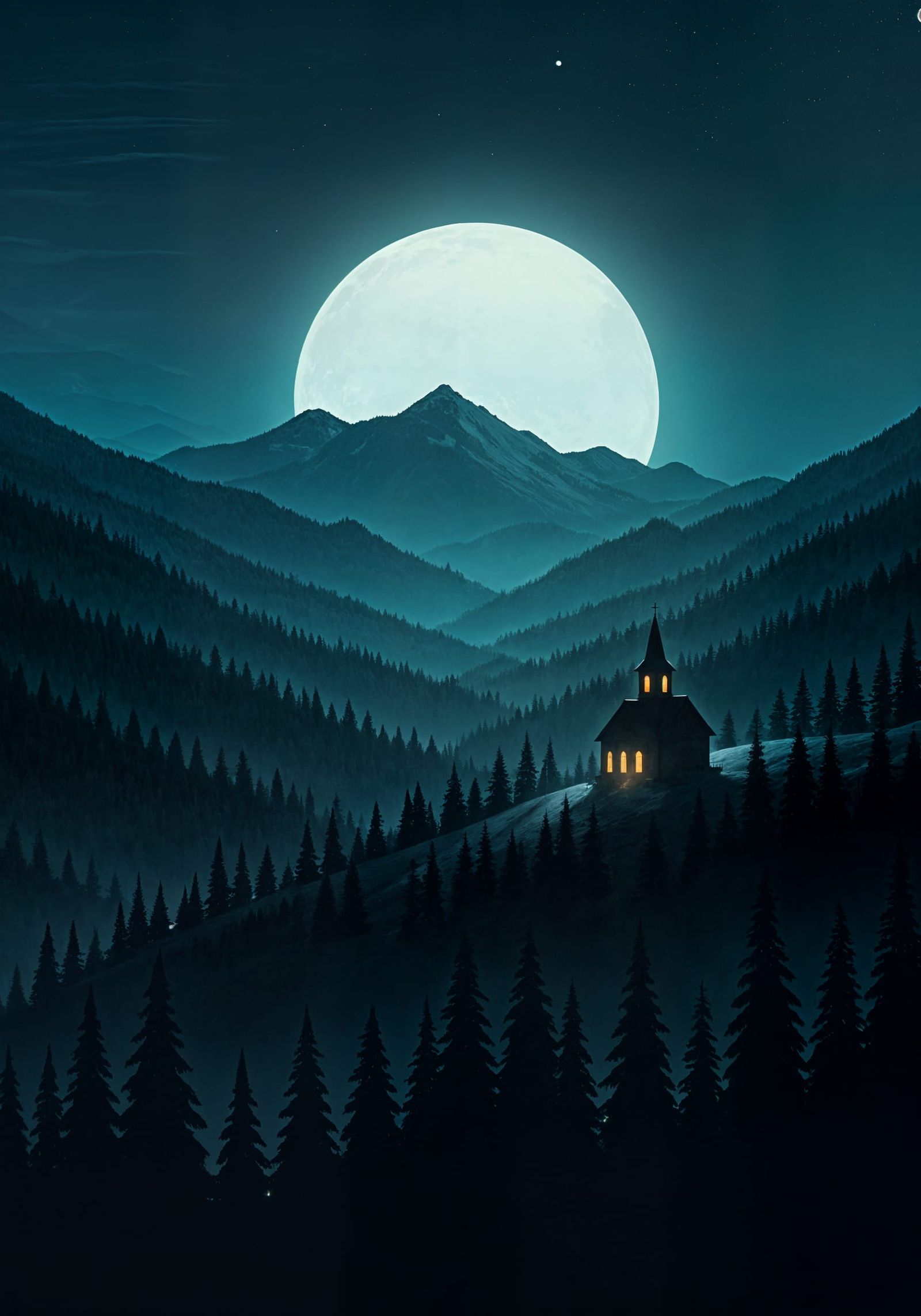 Ethereal Moonlit Village: A Folk-Fantasy Nightscape