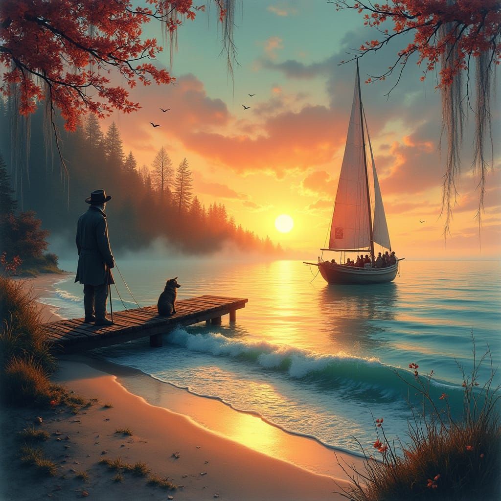 Sailboat at Sunset: Watercolor Painting