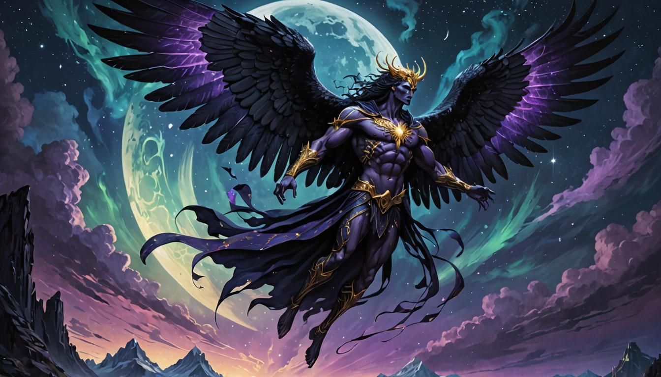 Thanatos Soaring Through the Night Sky