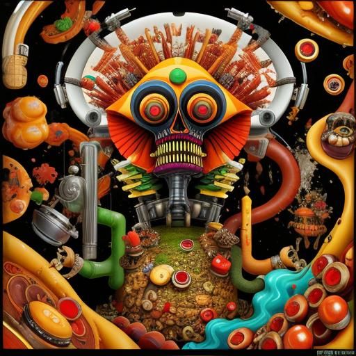 Surreal Cubist Dreamscape of Anthropomorphic Organs