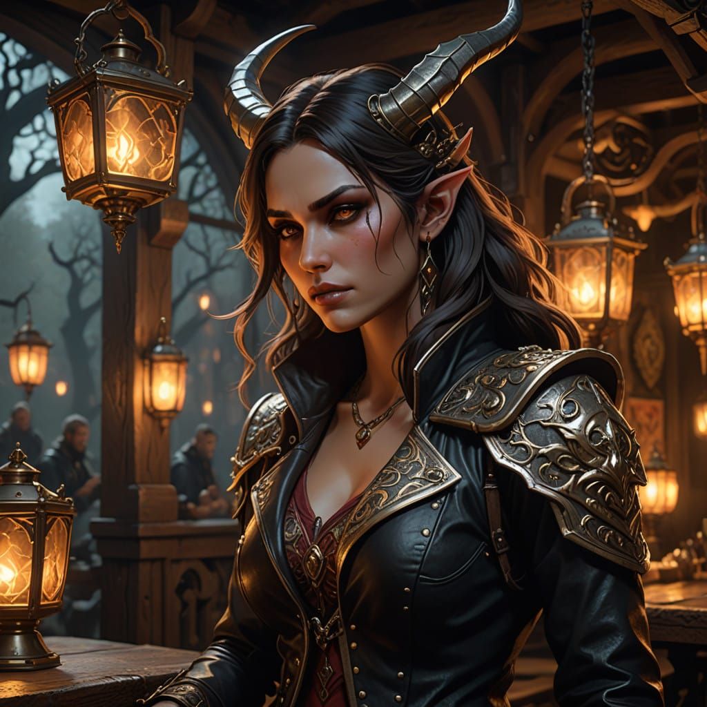 Majestic Dark Fantasy Female Bard