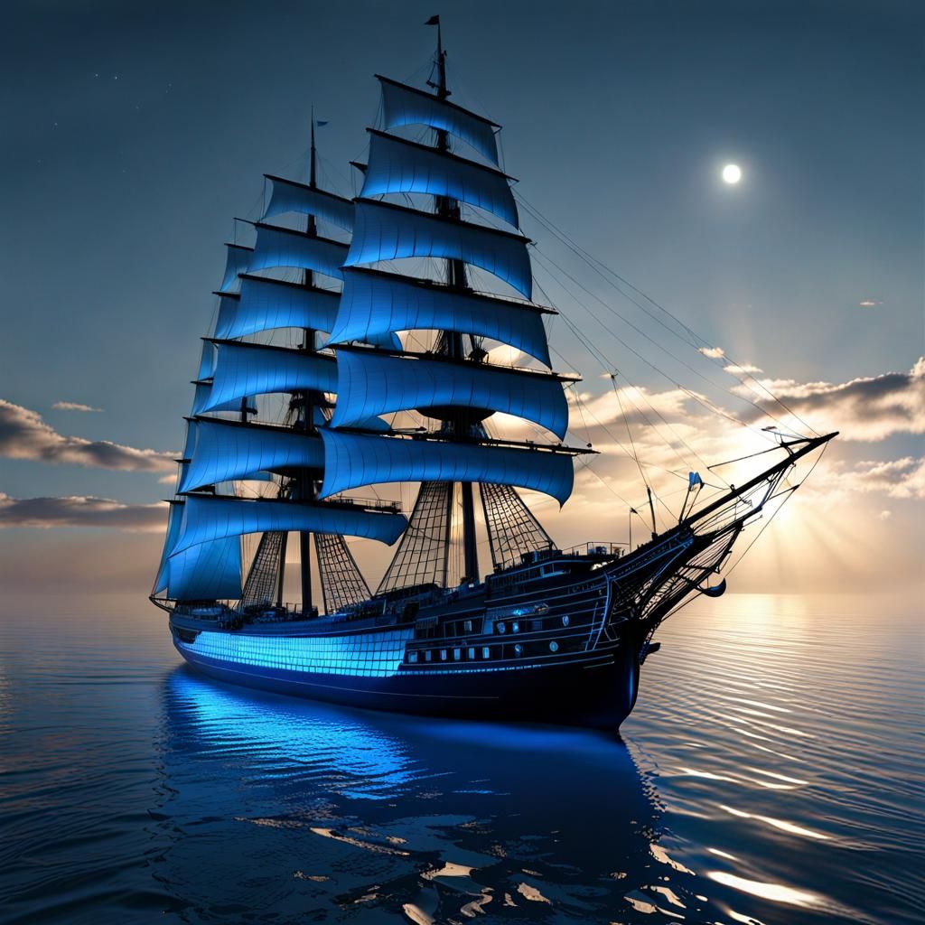 Blue Ship on Steam, Digital Holographic Rendering