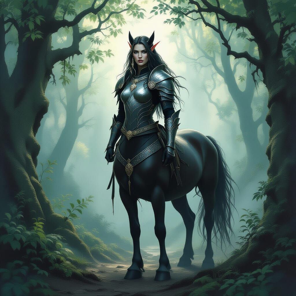 Enchanted Kelpie Centaur in Painterly Style