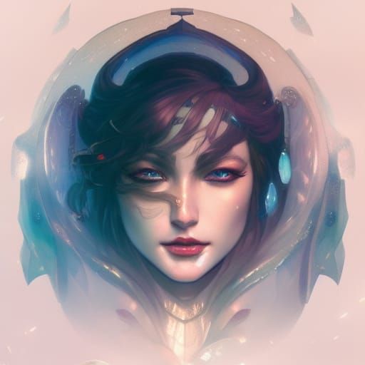 Luminous Moon Queen Portrait in Hyperdetailed Concept Art