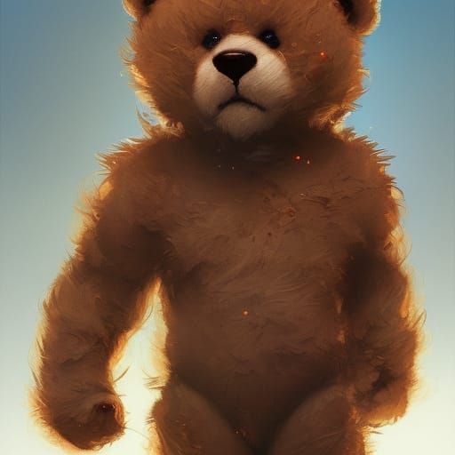Teddy Bear Phoenix Portrait, Detailed Concept Art