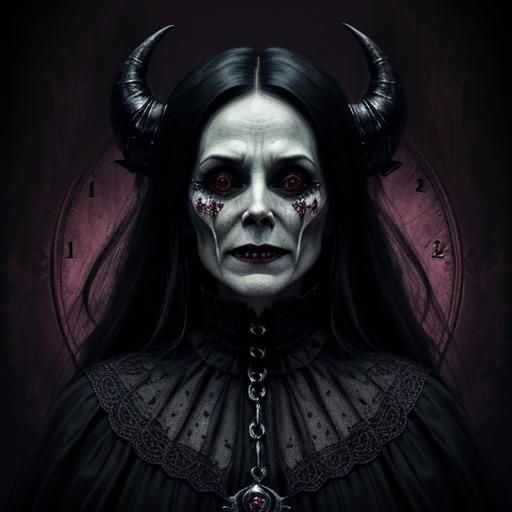 Macabre Portrait of a Wicked Witch