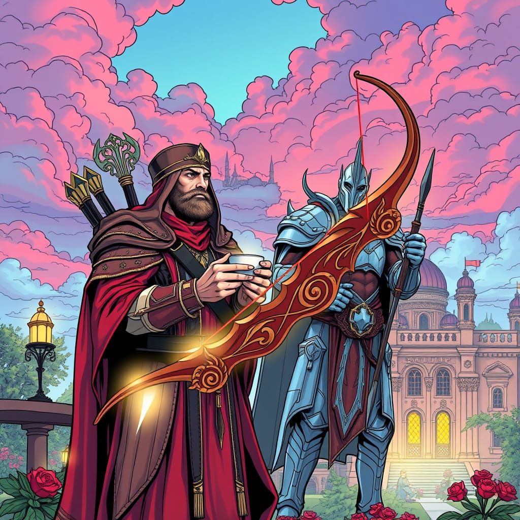 Hunter and Lich King Tea Party in Comic Style