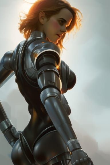 Emma Watson as 80s Robot Girl Concept Art