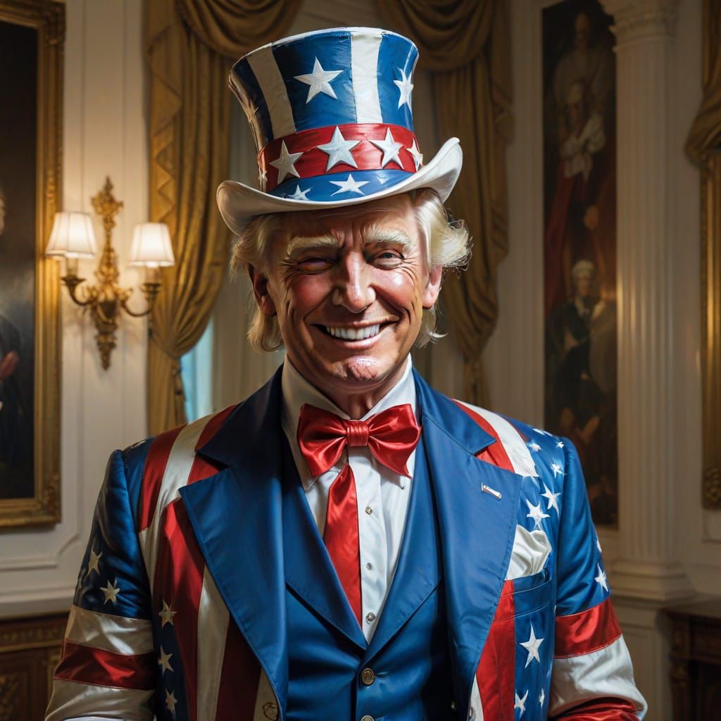 Donald Trump as Uncle Sam Portrait in Comic Art Style