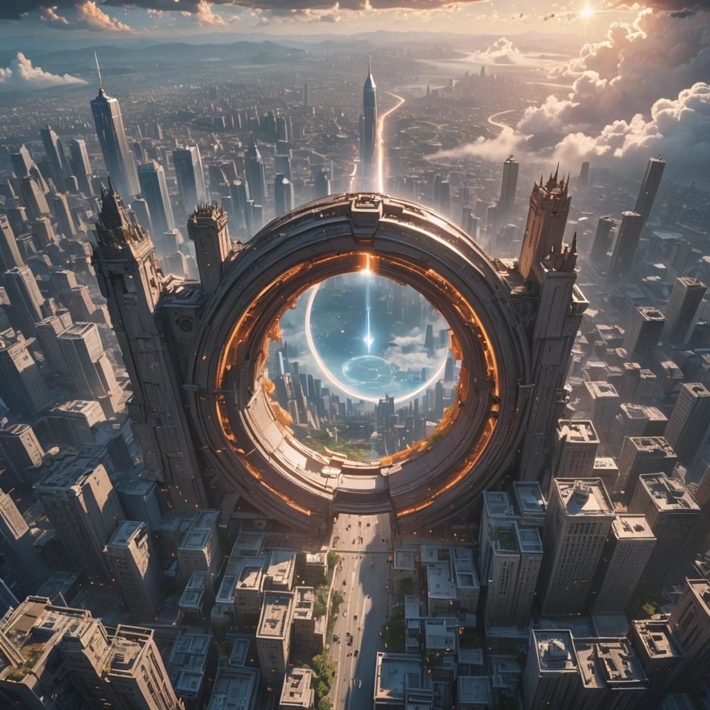 Anime King Descends Through Sky Portal