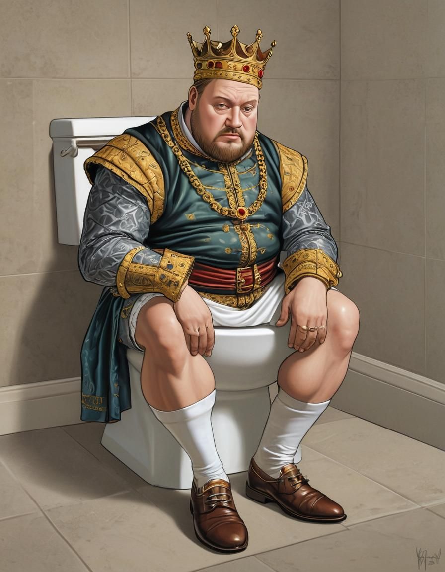 Humorous King Henry VIII Portrait in Pop Art Style