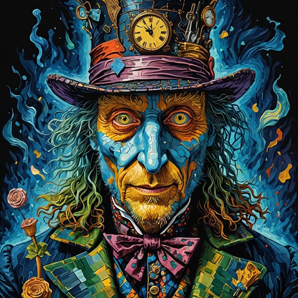 Mad Hatter Portrait in Van Gogh Style
