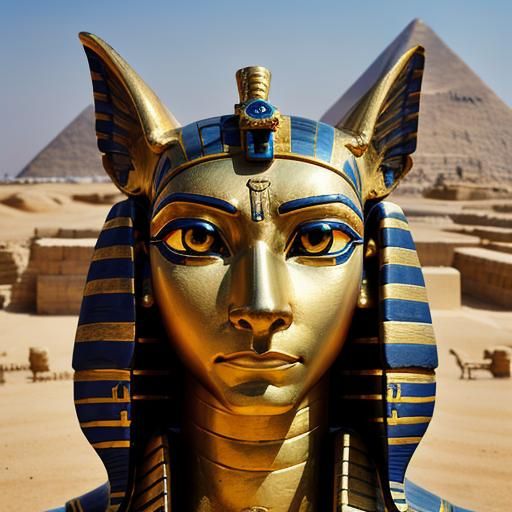 Fierce Egyptian Sphinx with Piercing Eyes