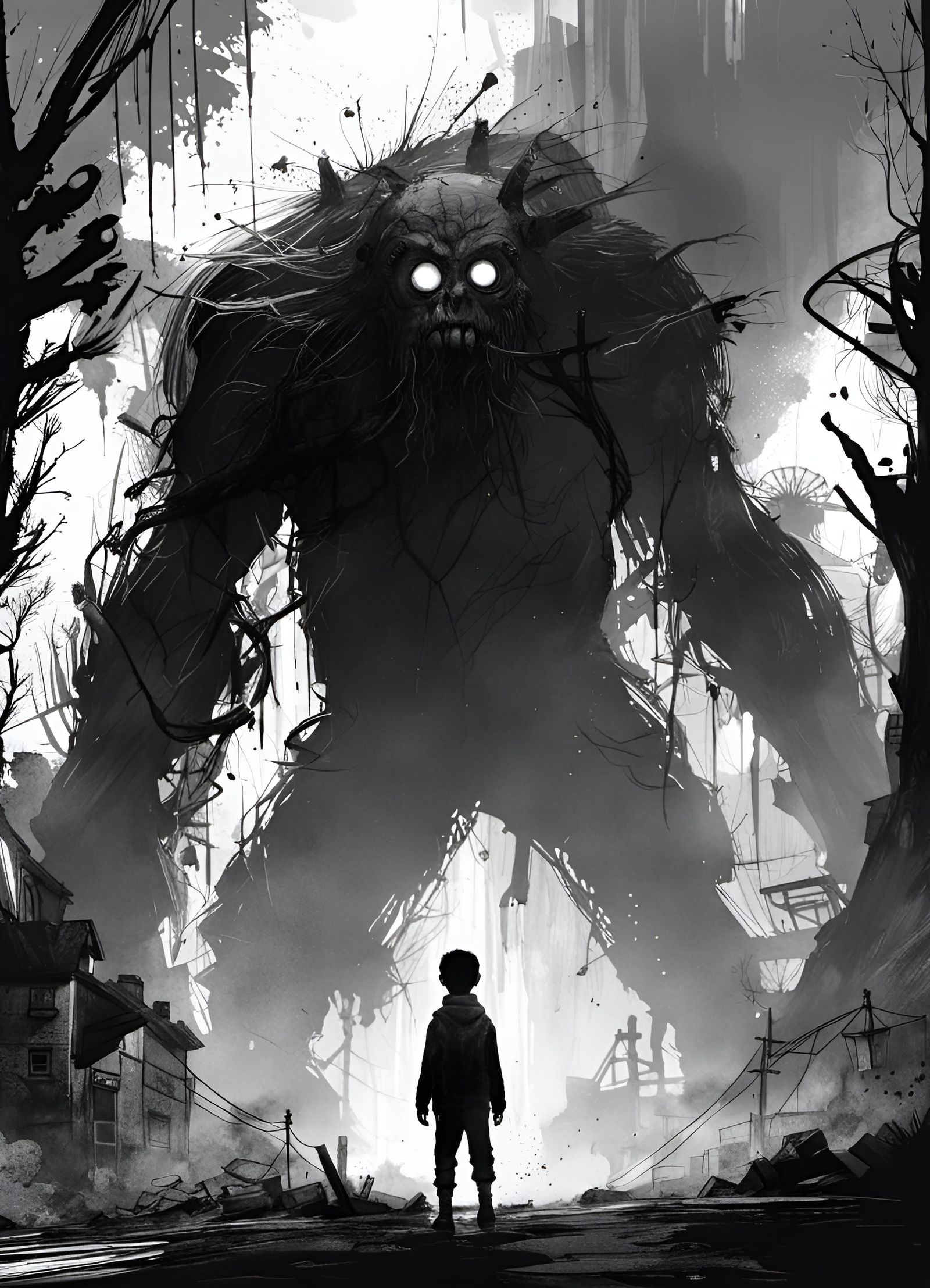 Terrifying Monster Double Exposure Speedpaint