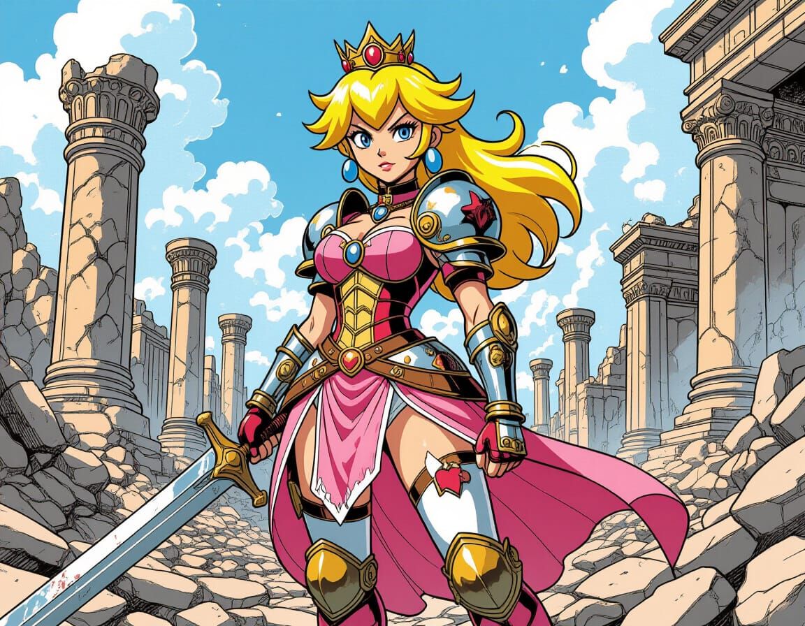 Warrior Princess Peach in Crumbling City