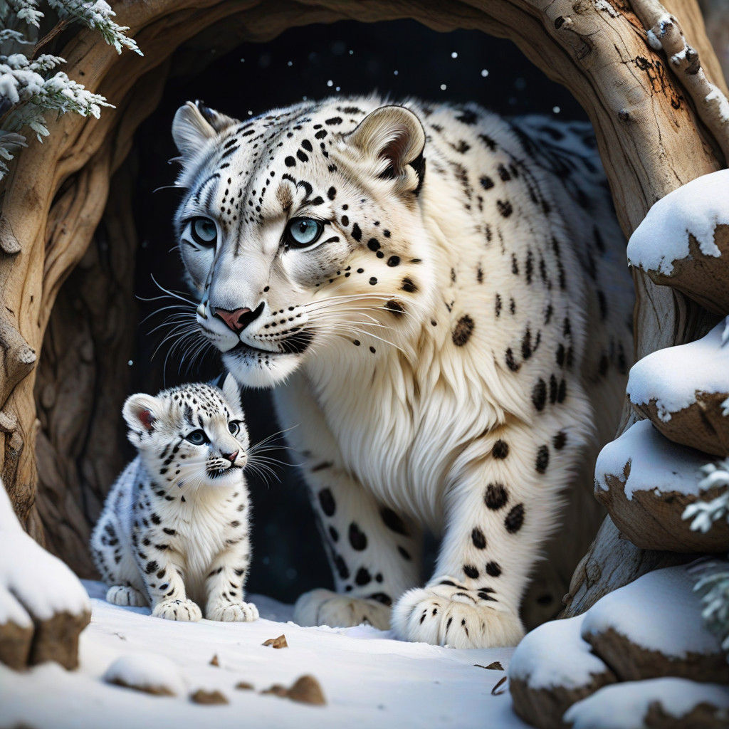 Whimsical Winter Forest Scene in Hyper-Realistic Digital Art