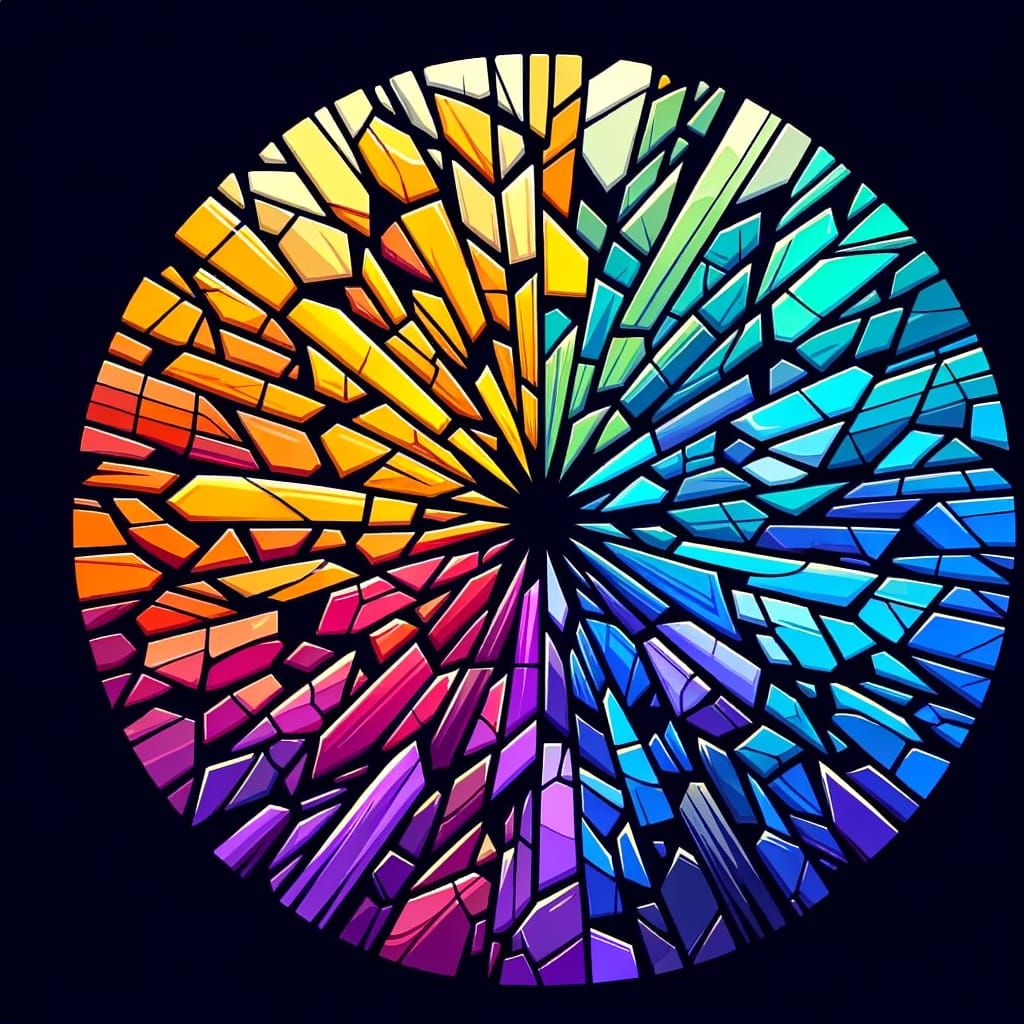 Shattered Gradient Circle in 2D Art Style