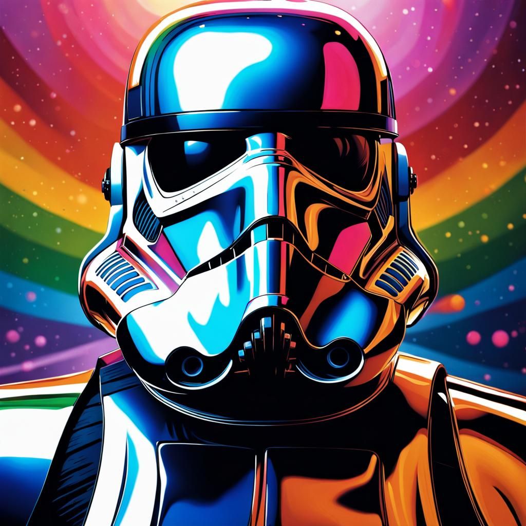 Star Wars Characters in a Rainbow Splash Art