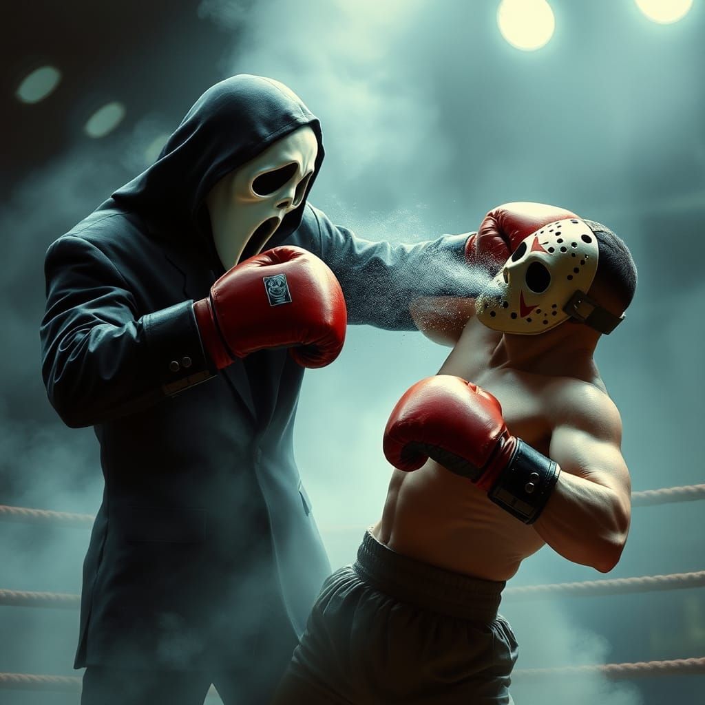 Ghostface Punches Jason Voorhees in Boxing Match